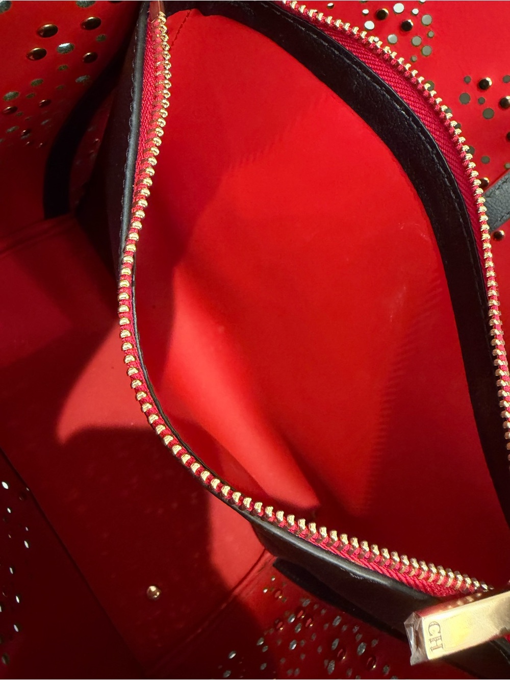 CH Carolina Herrera Black Royal Duke Studded Tote - Picture 5 of 10